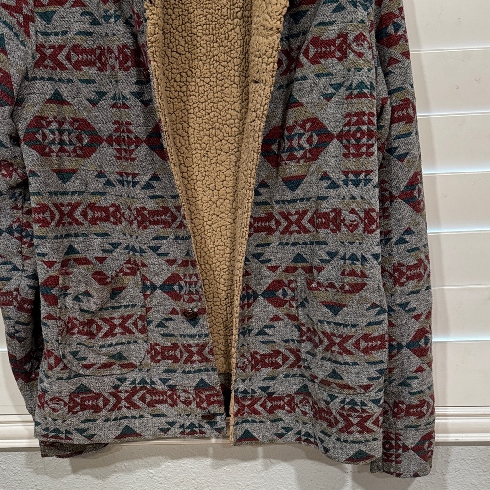 Obey Multicolor Patterned Jacket With Sherpa Lini… - image 6